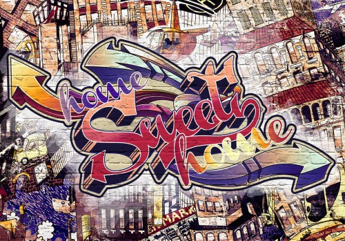 Fototapeta - Odjazdowe graffiti