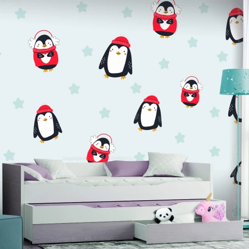 Fototapeta - Pingwiny rozrabiają