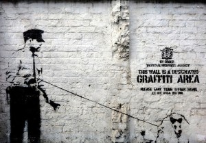 Fototapeta - Banksy - Graffiti Area
