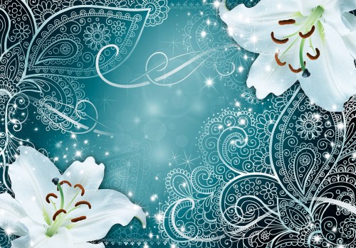 Fototapeta - Orientalne skrzydła (turkusowy)