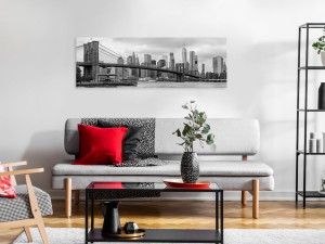 Obraz - Droga na Manhattan (1-częściowy) wąski czarno-biały