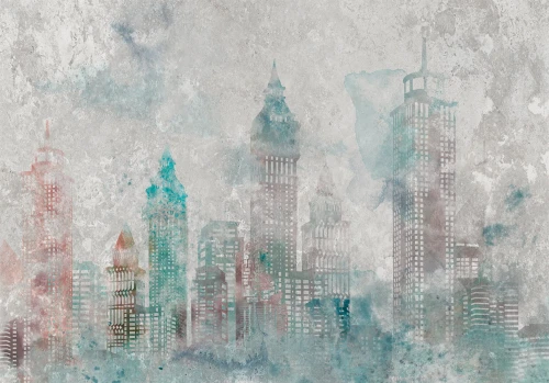 Fototapeta - Akwarelowe miasto