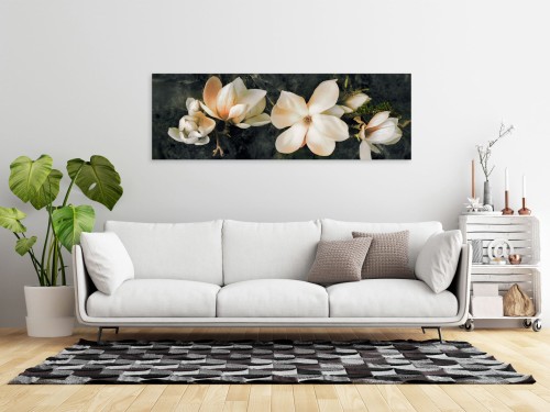 Obraz - Awangardowa magnolia (1-częściowy) wąski pomarańczowy