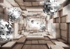 Fototapeta - W drewnianym tunelu