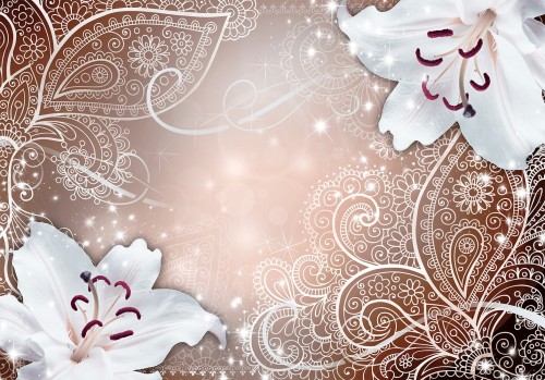 Fototapeta - Orientalne skrzydła (brązowy)