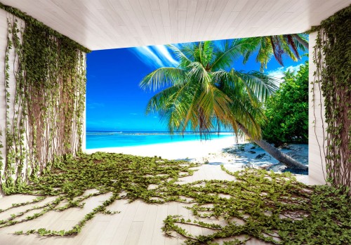 Fototapeta - Plaża i bluszcz