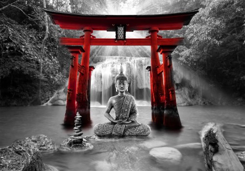 Fototapeta - Uśmiech Buddy (czerwony)