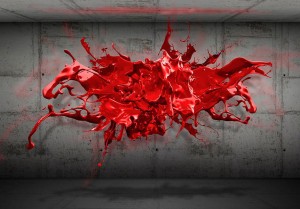 Fototapeta - Czerwony kleks