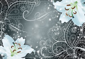 Fototapeta - Orientalne skrzydła (szary)