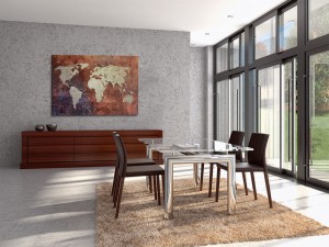 Obraz - Rdzawa mapa świata