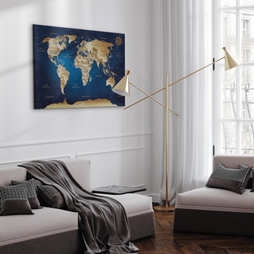 Obraz - Mapa świata: Granatowa głębia
