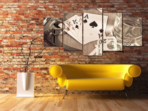 Obraz - Pokerowa noc - sepia