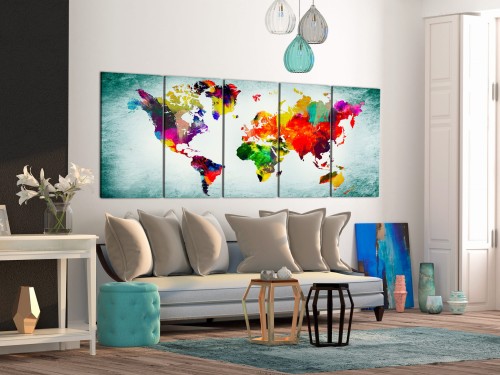 Obraz - Mapa świata: zielona winieta