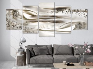 Obraz - Podwodna harfa (5-częściowy) szeroki brązowy