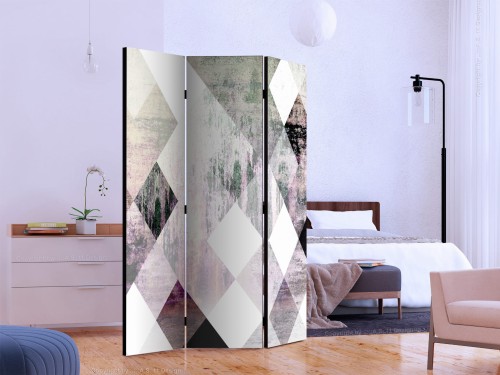 Parawan - Rombowa szachownica (różowy)