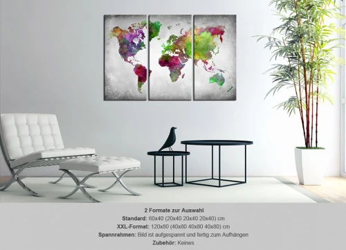 Obraz na korku - Różnorodność świata [Mapa korkowa]