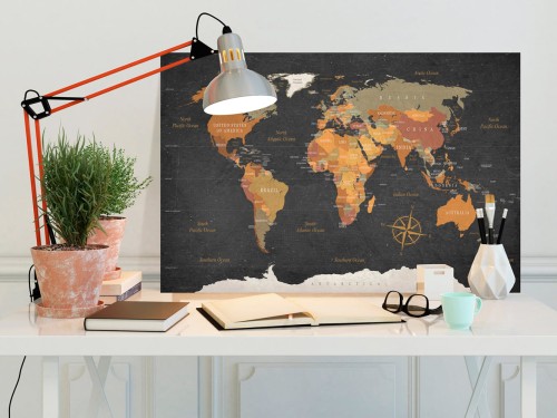 Obraz - Mapa świata: Tajemnice Ziemi