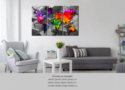 Obraz na korku - Symetria świata [Mapa korkowa]