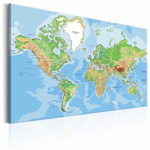 Obraz na korku - Geografia świata [Mapa korkowa]