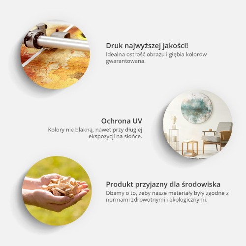 Obraz okrągły - Akwarelowa egzotyka - Zwisające delikatne tropikalne rośliny w barwach zieleni i żółci na beżowym tle/Akwarelowy tropik
