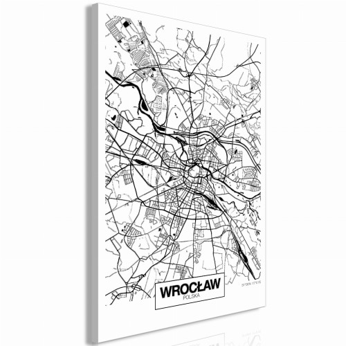 Obraz - Mapa miasta: Wrocław (1-częściowy) pionowy