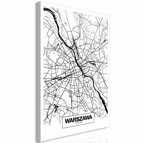 Obraz - Mapa miasta: Warszawa (1-częściowy) pionowy