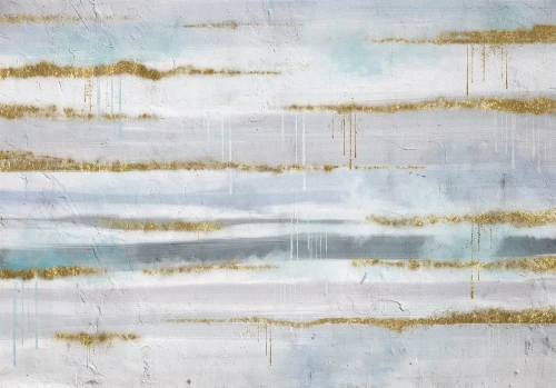 Fototapeta - Modernistyczne tło - deseń w abstrakcyjne pasy ze złotymi deseniami