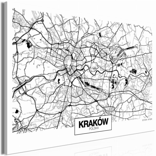 Obraz - Mapa miasta: Kraków (1-częściowy) szeroki