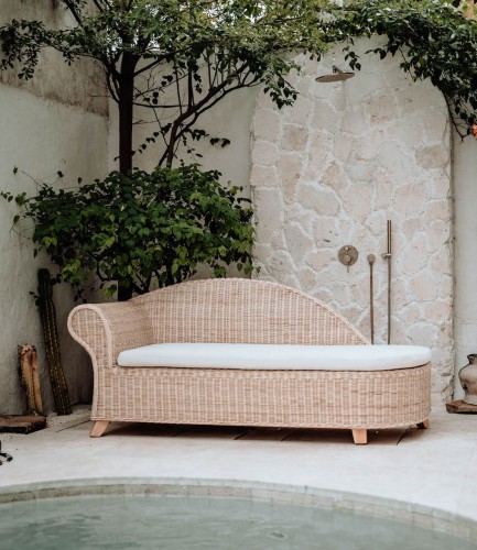 Sofa boho VIARA Rattanowa