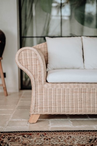 Sofa boho VIARA Rattanowa