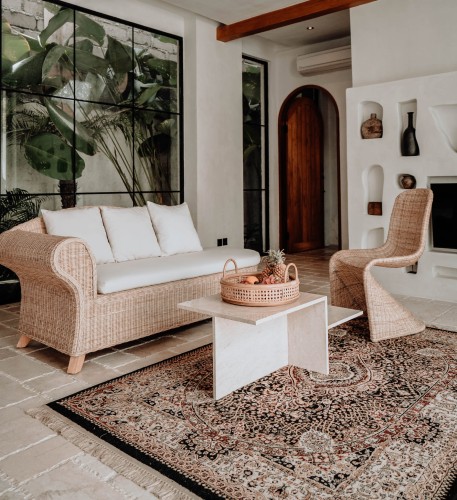 Sofa boho VIARA Rattanowa