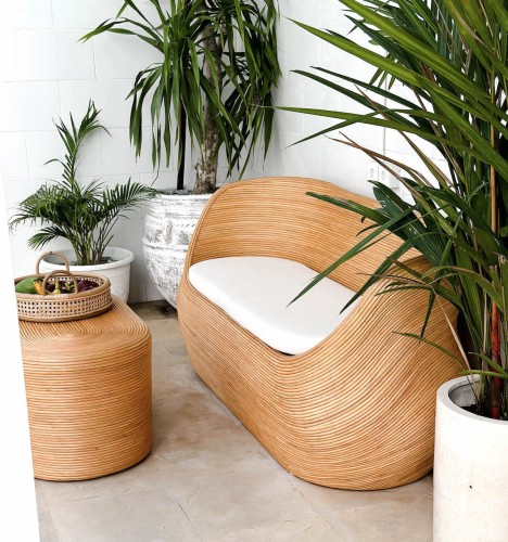 Sofa rattanowa boho Galla jasna