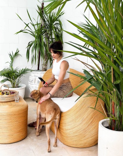 Sofa rattanowa boho Galla jasna