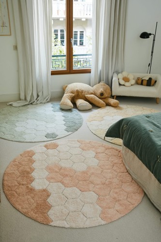 Dywan do prania w pralce dla dziewczynki Honeycomb Rose Lorena Canals