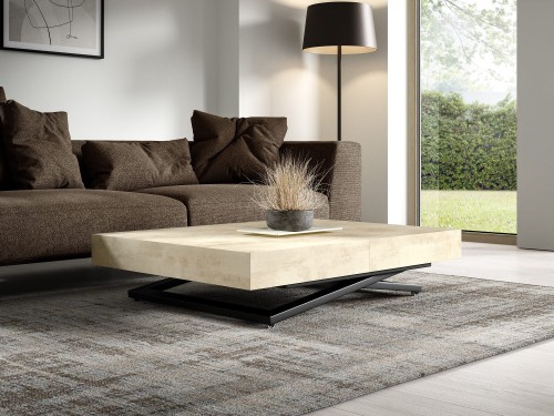 Ławostół rozkładany SANNA U  blat F637 ST 16 White Chromix