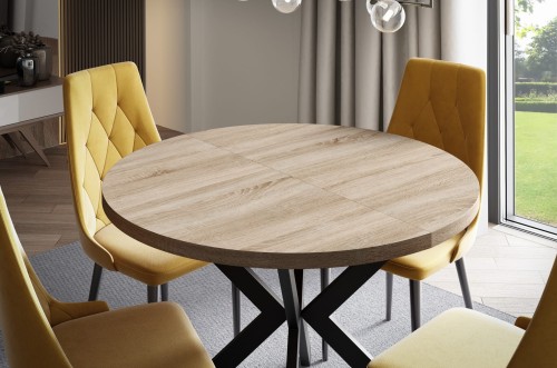 Stół okrągły rozkładany BROON sonoma