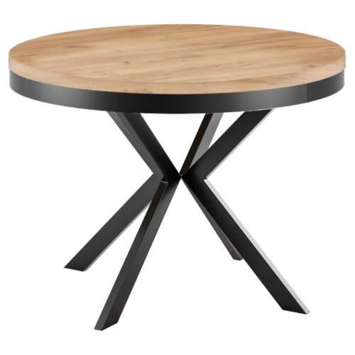 Stół loftowy rozkładany BROON okrągły 100 cm z obręczą dab-craft