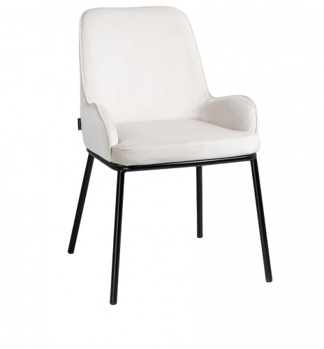 Krzesło tapicerowane welurowe jasny beż Santero velvet