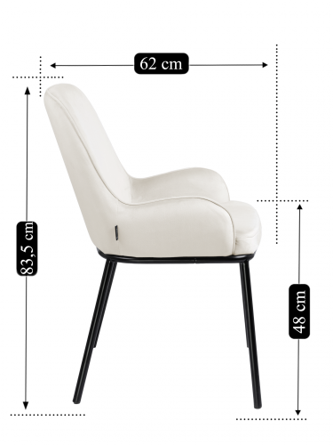 Krzesło tapicerowane welurowe jasny beż Santero velvet