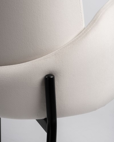 Krzesło tapicerowane nowoczesne Gardenia velvet jasny beż