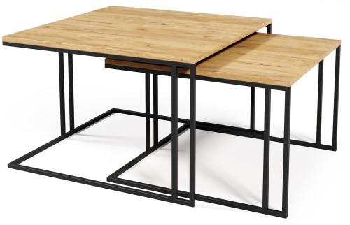 Stolik kawowy loftowy 2w1 RODOS kwadratowy