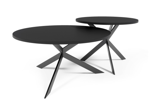 Stolik kawowy okrągły nowoczesny 2w1 BLACKY