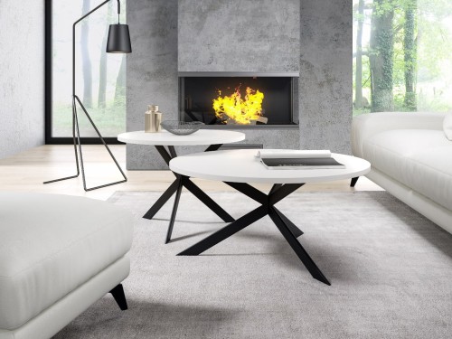 Stolik kawowy okrągły nowoczesny 2w1 BLACKY