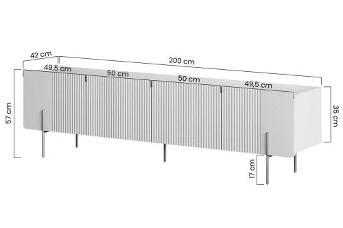 Wymiary szafki rtv 200 cm kaszmir malaga