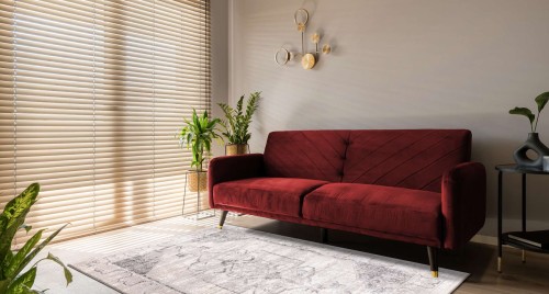 Dywan szary przecierany DISTIN 0107B ornament ramka