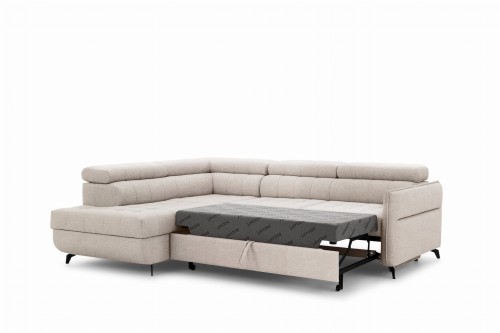 Narożnik beżowy nowoczesny rozkładany Esma L