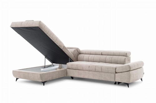 Narożnik rozkładany Valeria L beżowy szenil Perfect Harmony 07