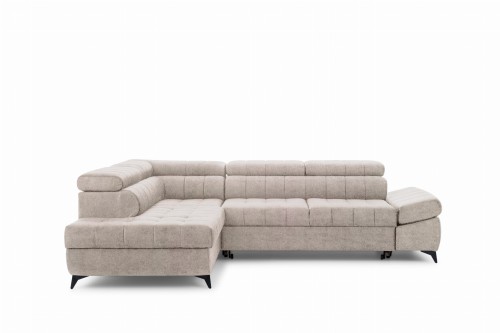 Narożnik z funkcją spania Valeria L beżowy szenil Perfect Harmony 07