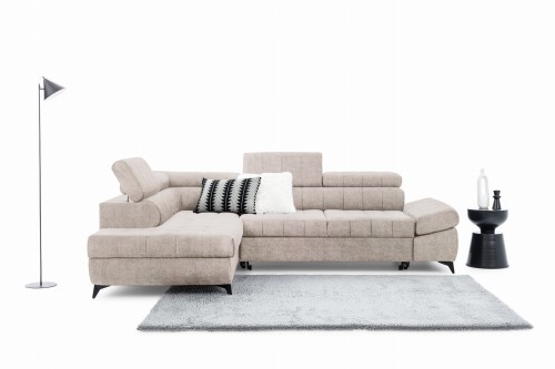 naroznik do salonu rozkładany beżowy Valeria L