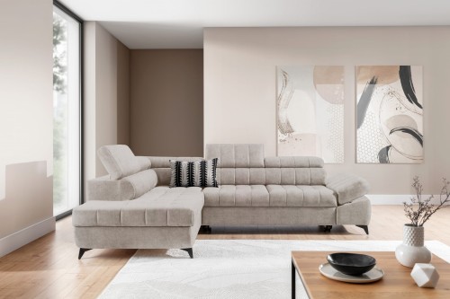 Narożnik z funkcją spania Valeria L beżowy